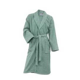 Albornoz de Rizo Agua Marina 100% Algodón – Elegancia, Calidez y Máxima Absorción