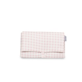 Cambiador Portátil Vichy Rosa de Don Algodón – Suave, Impermeable y Plegable