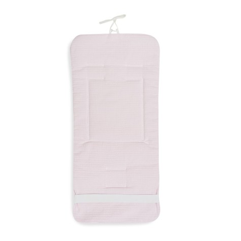 COLCHONETA REVERSIBLE NIDO DE ABEJA+VICHY ROSA DON ALGODON