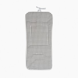 COLCHONETA REVERSIBLE NIDO DE ABEJA+VICHY GRIS DON ALGODON