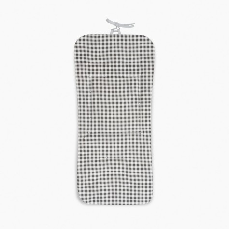COLCHONETA REVERSIBLE NIDO DE ABEJA+VICHY GRIS DON ALGODON