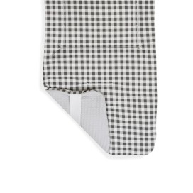 COLCHONETA REVERSIBLE NIDO DE ABEJA+VICHY GRIS DON ALGODON