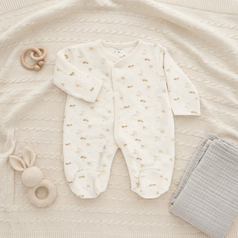 Pelele de Bebé Manga Larga Fondo Crema Estampado | Ropa Infantil