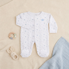 Pelele de Bebé Blanco Estampado Estrellas | Ropa Cálida
