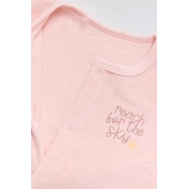 Pelele de Bebé Rosa "Reach for the Sky" | Manga Larga Afelpado