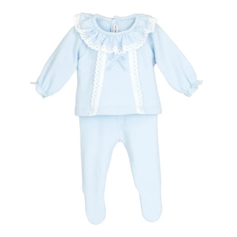 Conjunto Bebé Jubón y Polaina Azul Modelo Gregal