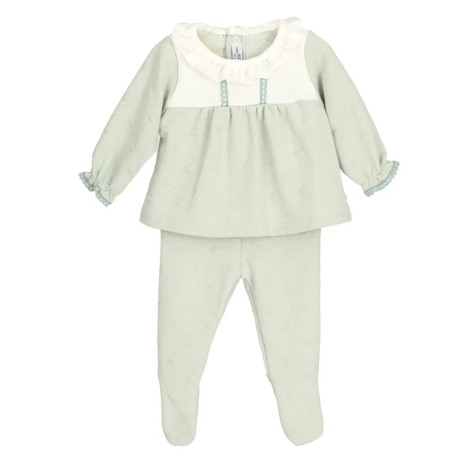 Conjunto Bebé Jubón y Polaina Verde Modelo Burant