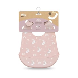 BABERO SILICONA ESTAMPADO CONEJITOS MAQUILLAJE