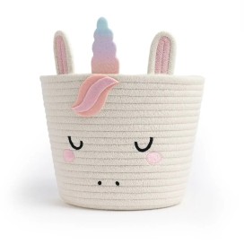CESTA MULTIUSOS UNICORNIO BLANCO/ROSA INTERBABY