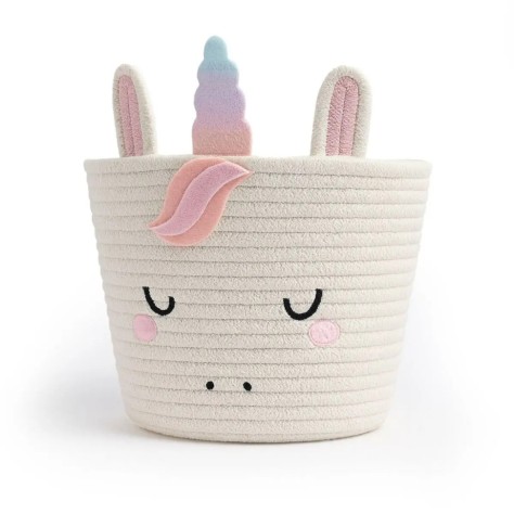 CESTA MULTIUSOS UNICORNIO BLANCO/ROSA INTERBABY