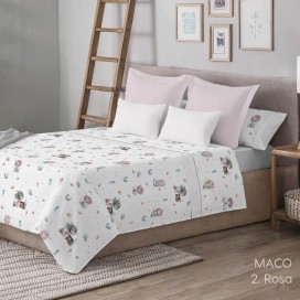 Juego de Sábanas Infantiles de Niña Modelo Maco Rosa - Estampado Sirenas