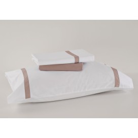 Juego de Sábanas 100% Algodón Percal de 200 Hilos – Blanco y Rosa Premium