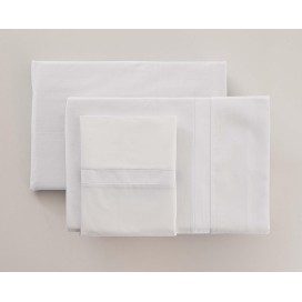 Juego de Sábanas 100% Algodón Percal de 200 Hilos – Blanco Puro Premium