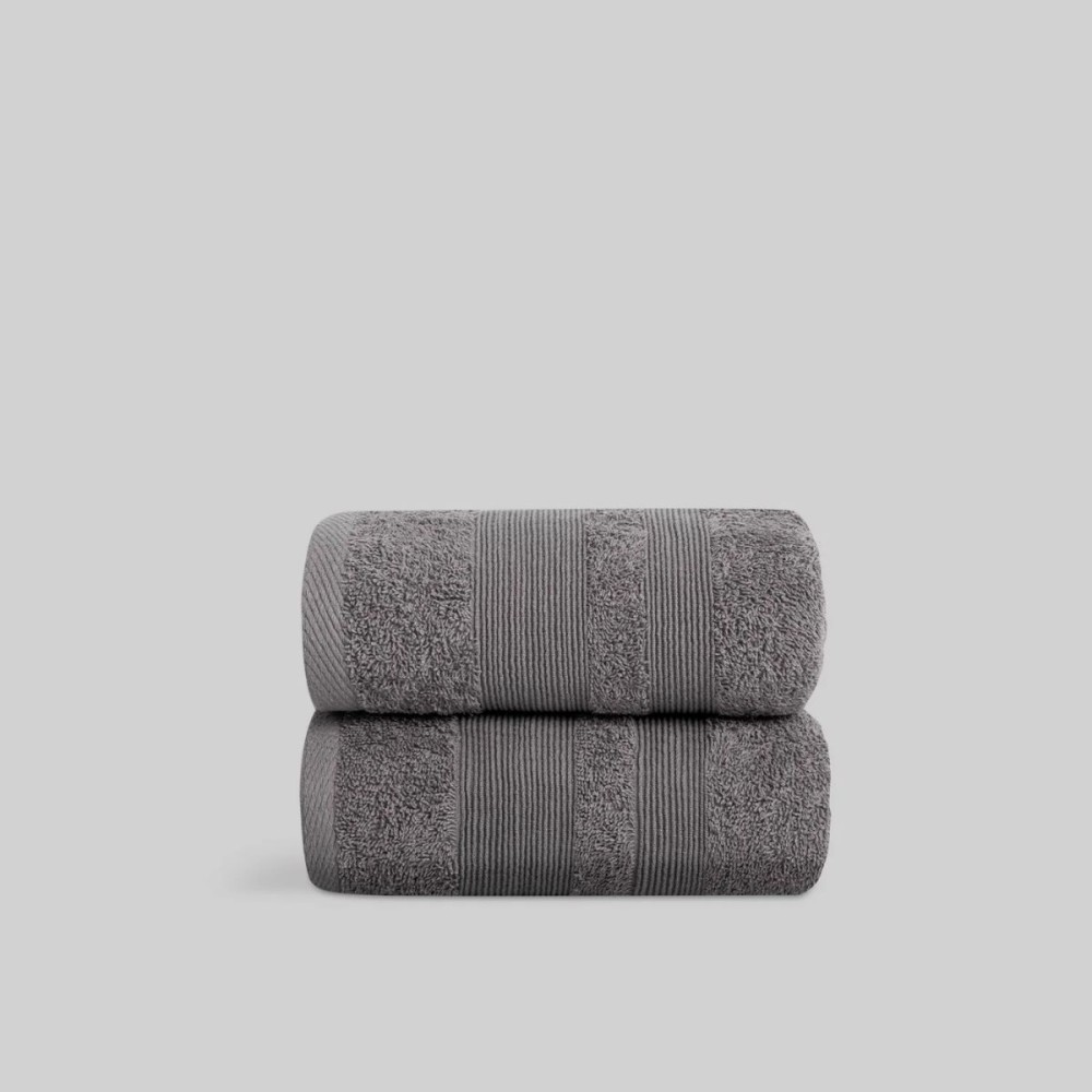Toalla gris de algodón – Rizo 400 g/m²