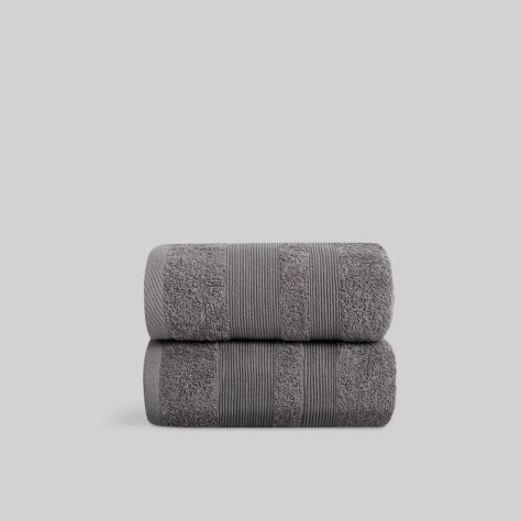 Toalla gris de algodón – Rizo 400 g/m²