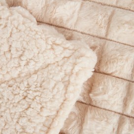 Plaid Amber Karamelo Crema 130x160 cm – Sedalina y Sherpa