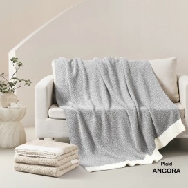 Plaid Angora Dolz Gris Perla 130x170 cm