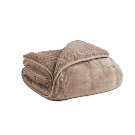 Manta Plaid Sherpa Lisa Karamelo Avellana 130x160 cm