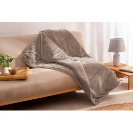 Manta Plaid Sherpa Lisa Karamelo Avellana 130x160 cm