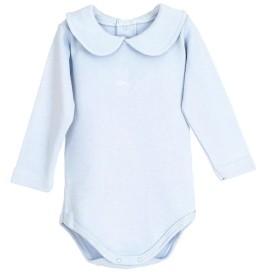 Body Bebé Calamaro Lugo Elas Azul Manga Larga