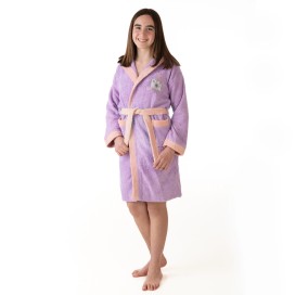 Albornoz Infantil Selfie – 100% Algodón de Rizo en Color Lavanda