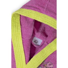 Albornoz Infantil 100% Algodón Modelo Skater Fucsia