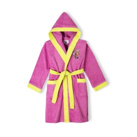 Albornoz Infantil 100% Algodón Modelo Skater Fucsia