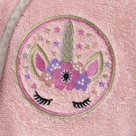 Albornoz Infantil Rizo Unicornio Rosa 100% Algodón – Suavidad y Absorción