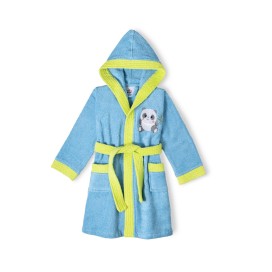 Albornoz Infantil Rizo Panda Turquesa 100% Algodón – Suavidad y Absorción