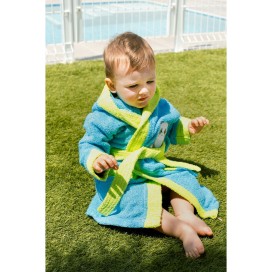 Albornoz Infantil Rizo Panda Turquesa 100% Algodón – Suavidad y Absorción