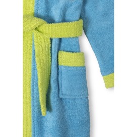 Albornoz Infantil Rizo Panda Turquesa 100% Algodón – Suavidad y Absorción