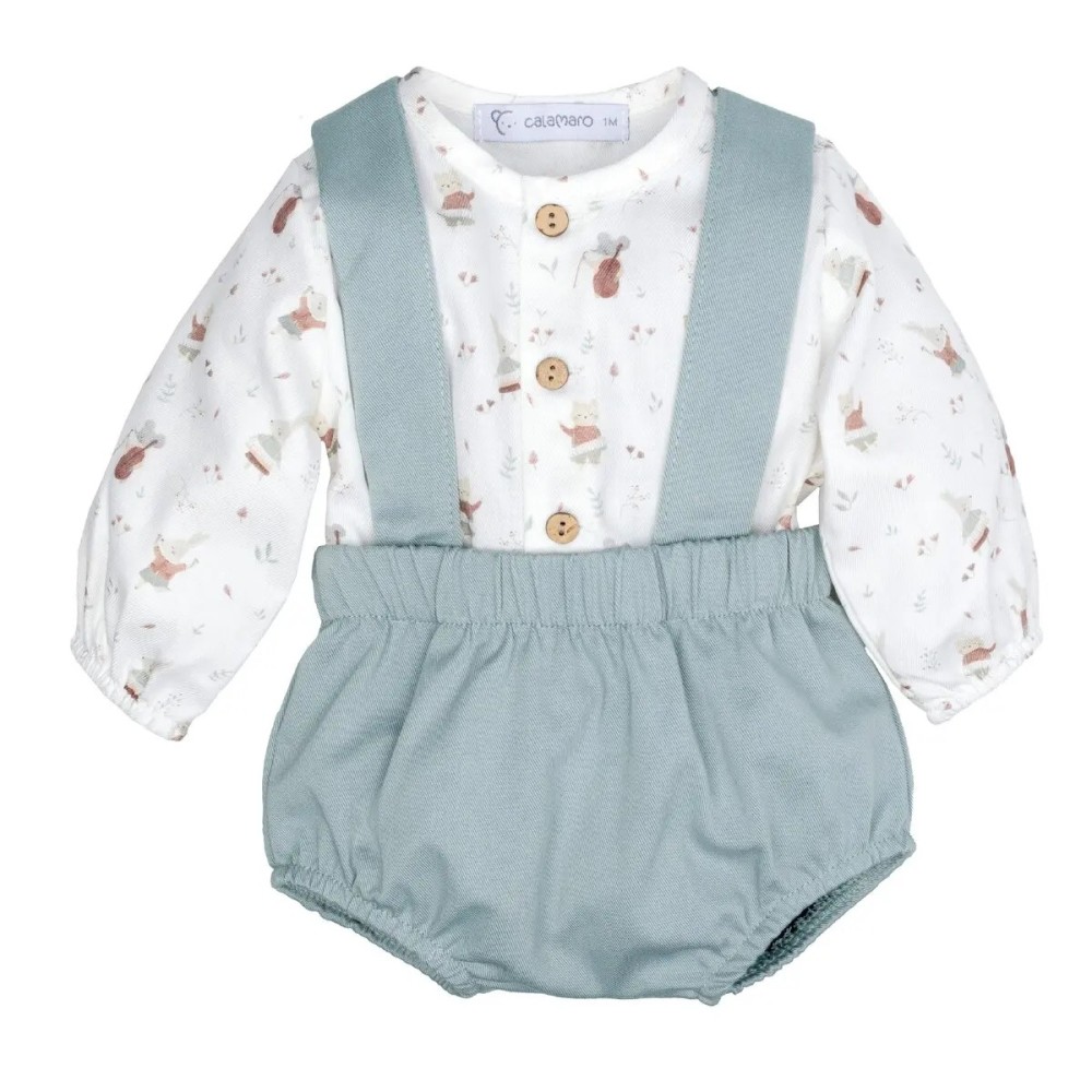 Conjunto Pololo Modelo Arosa de Calamaro (Blanco y Mint)