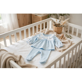 Conjunto Polaina Bebé Cierzo Celeste 100% Algodón | Ropa Recién Nacido