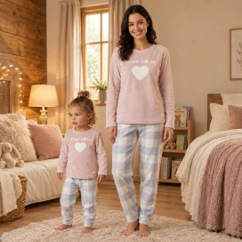 Pijama Madre e Hija a Juego True Love | Pijama Familiar de Invierno | Spandex
