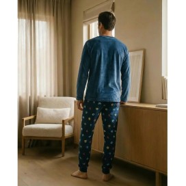 Pijama Padre e Hijo a Juego Sleep Mode | Pijama Familiar Gaming Azul