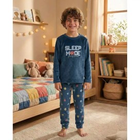 Pijama Padre e Hijo a Juego Sleep Mode | Pijama Familiar Gaming Azul