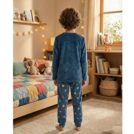 Pijama Padre e Hijo a Juego Sleep Mode | Pijama Familiar Gaming Azul