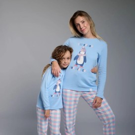 Pijama Mujer Invierno I'm Ready For Winter | Pijama Largo Pingüino Azul