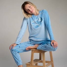 Pijama de Invierno para Mujer Muydemi | Diseño "Contigo estoy en las nubes" y Confort