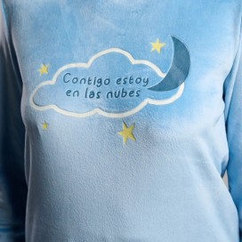 Pijama de Invierno para Mujer Muydemi | Diseño "Contigo estoy en las nubes" y Confort