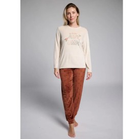 Pijama de Invierno para Mujer Muydemi | Diseño "Hello Autumn" y Tonos Cálidos