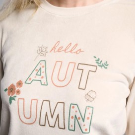 Pijama de Invierno para Mujer Muydemi | Diseño "Hello Autumn" y Tonos Cálidos