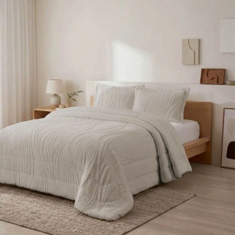 Conforter Dehesa color piedra con relieve – Fun&Deco