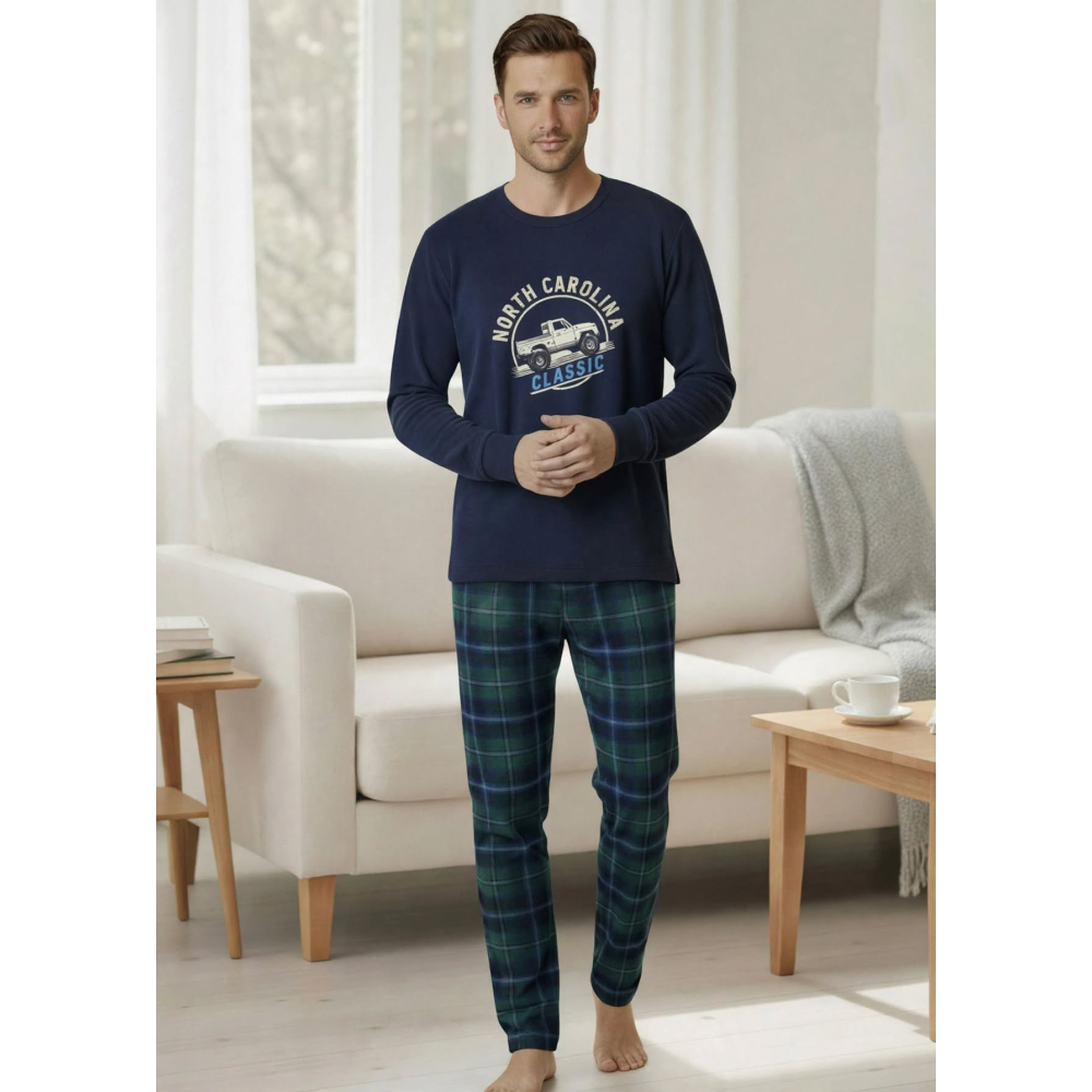 Pijama Hombre Tejido Velvet ZEUS | North Carolina Classic Todoterreno Verde