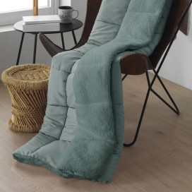 Plaid Sherpa Micro-Gel Tibet verdigris 135x200 cm | Nordconfort