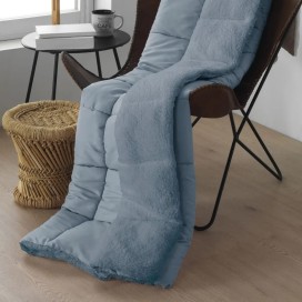 Plaid Sherpa Micro-Gel Tibet Celeste 135x200 cm | Nordconfort
