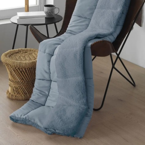 Plaid Sherpa Micro-Gel Tibet Celeste 135x200 cm | Nordconfort