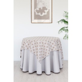 Set Falda Mesa Camilla + Mantel Jacquard Visón Pielsa Utopía