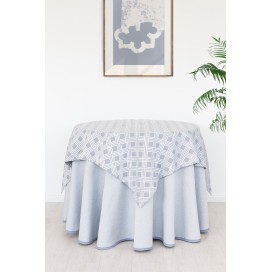 Set Falda Mesa Camilla + Mantel Jacquard Gris Pielsa Utopía