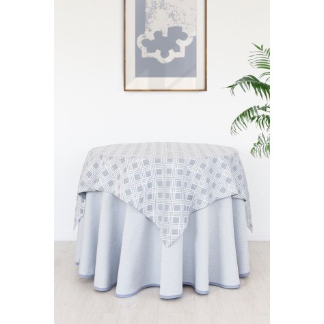 Set Falda Mesa Camilla + Mantel Jacquard Gris Pielsa Utopía